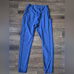 IUGA High Waist Leggings Athletic Yoga Pants with Pockets Blue Sz M
